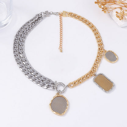 Necklace Asymmetric Geometric Metal Pendant Luxe