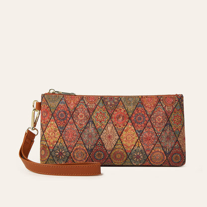 Bohemian Floral Print Zip Wallet for Women