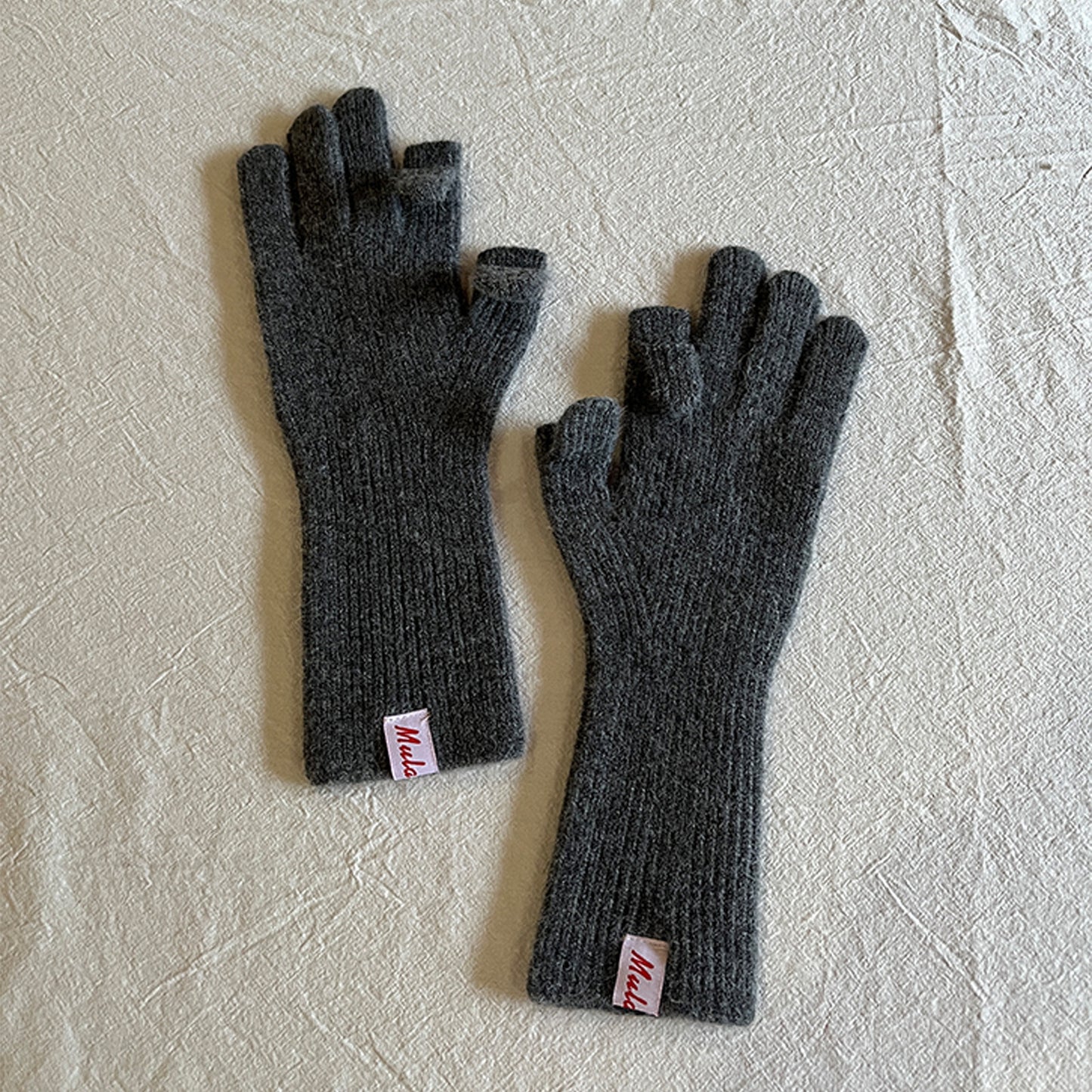 Knitted Wool Fingerless Gloves for Women