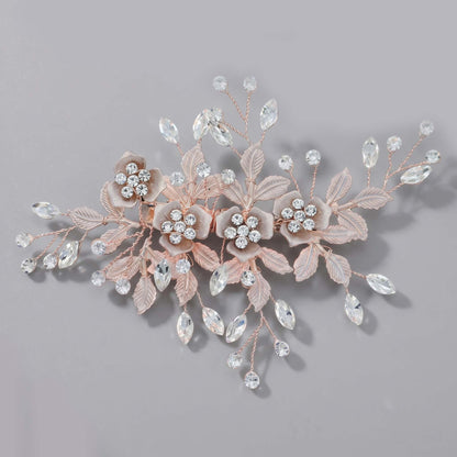 Exquisite Pearl and Crystal Flower Headpiece for Bridal Photoshoots