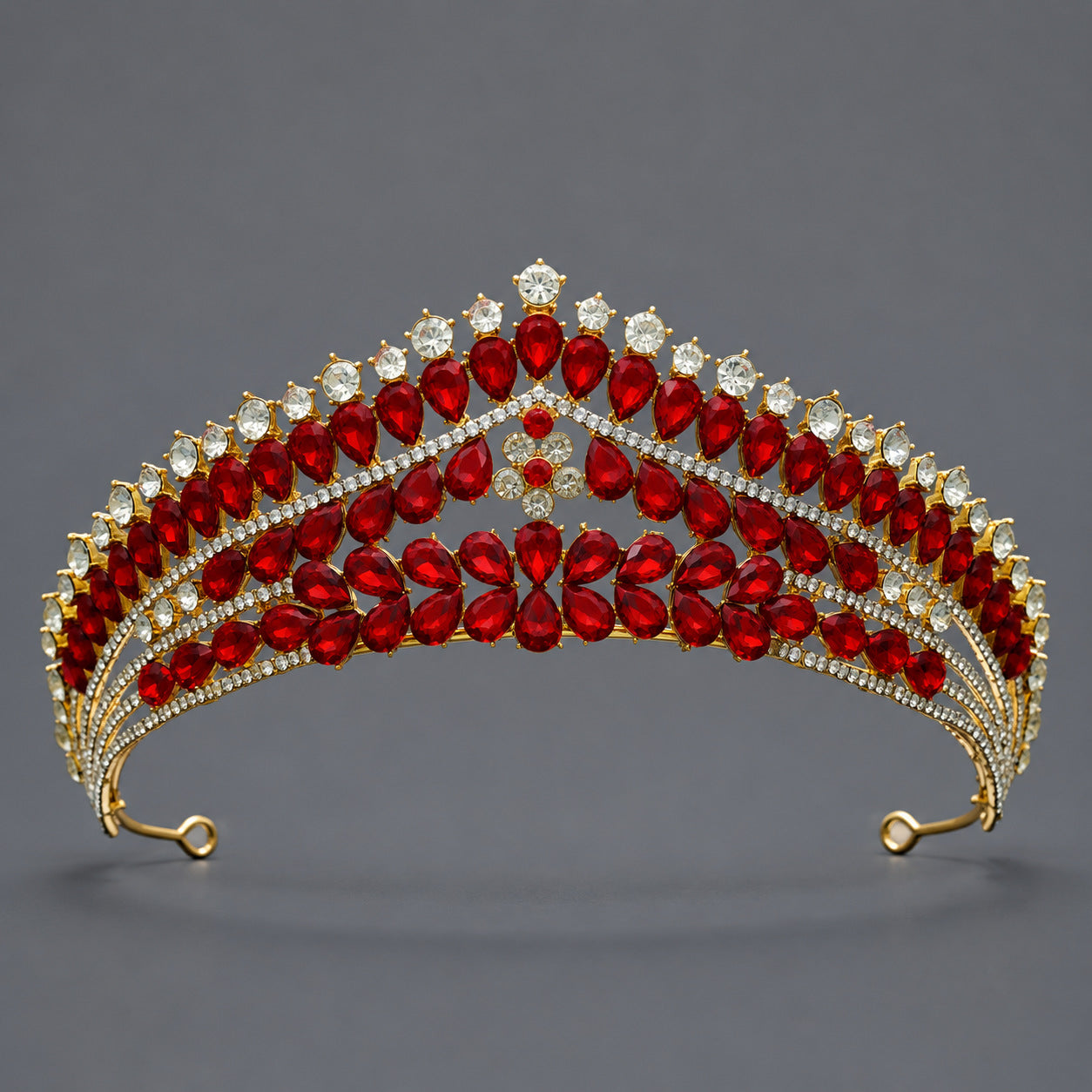 Vintage Luxurious Rhinestone Alloy Crown Headpiece for Women Party Events