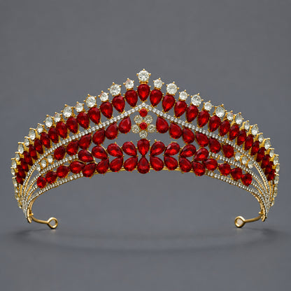 Vintage Luxurious Rhinestone Alloy Crown Headpiece for Women Party Events