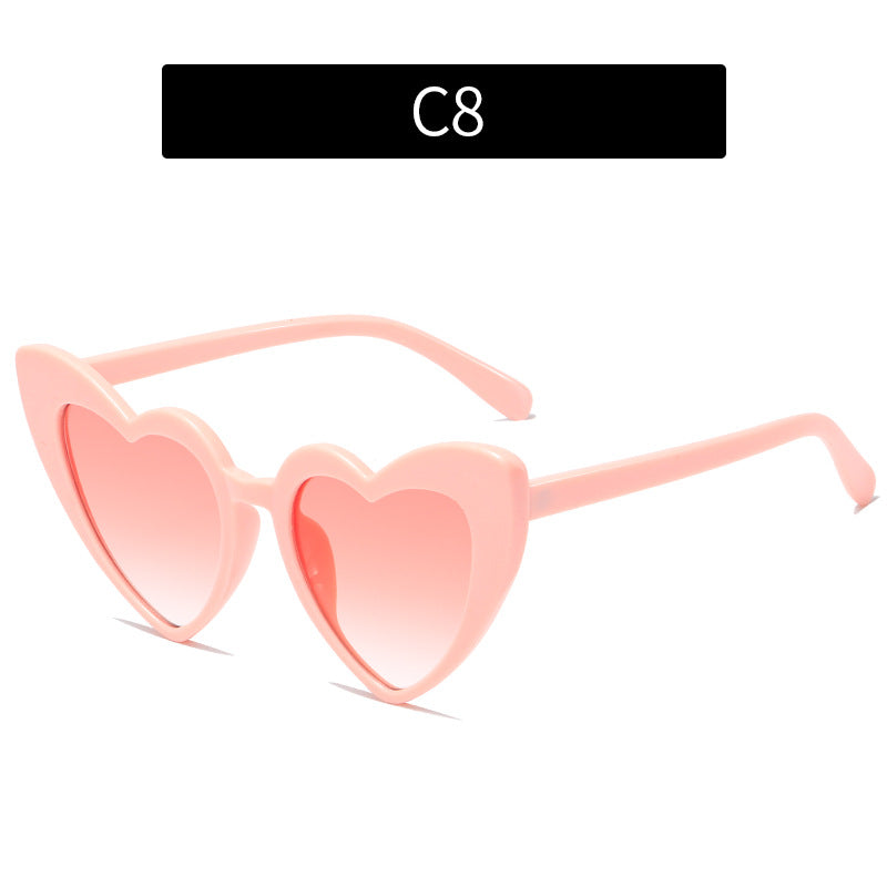Trendy Heart-Shaped Sunglasses Colorful UV400 Beach Accessories