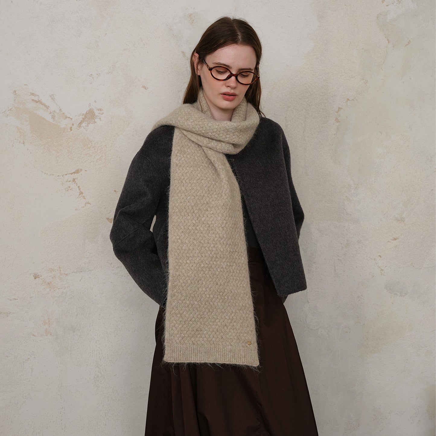 Classic Solid Knit Scarf in Blue - Stylish and Versatile