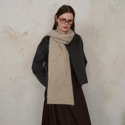 Classic Solid Knit Scarf in Blue - Stylish and Versatile