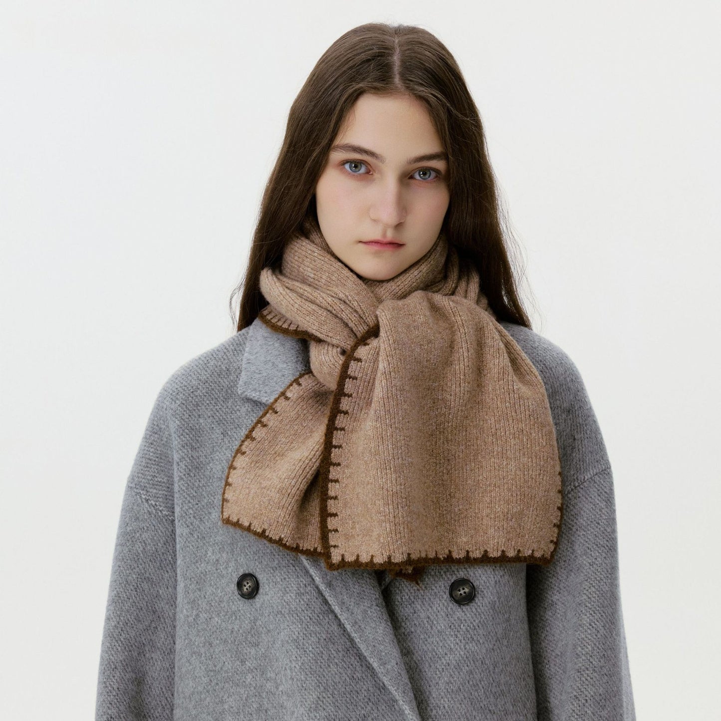 Stylish Knitted Edge Scarf Warm and Soft
