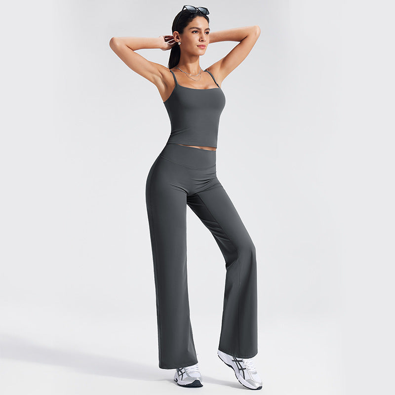Women's Slim Fit Yoga Tank Top Set with Built-in Bra