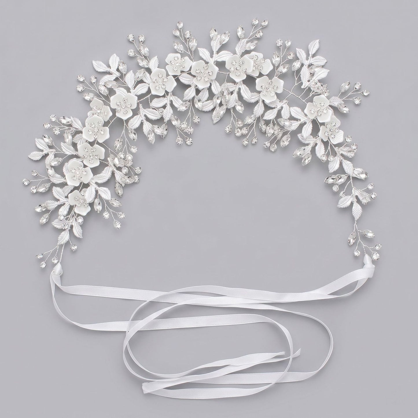 Exquisite Pearl and Crystal Flower Headpiece for Bridal Photoshoots