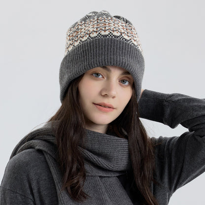 Knitted Fair Isle Earflap Beanie for Men and Women