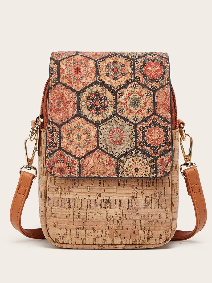 Vintage Style Cork Phone Bag Multi-Functional Clutch Purse