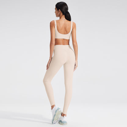 Women’s Yoga Set Deep V-Neck Sports Bra and Leggings