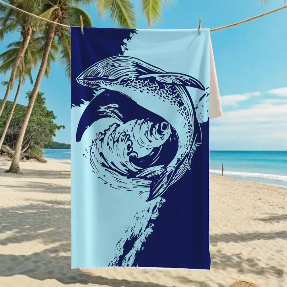 Customizable Turtle Print Beach Towel Ultra-Soft Microfiber Bath Towel