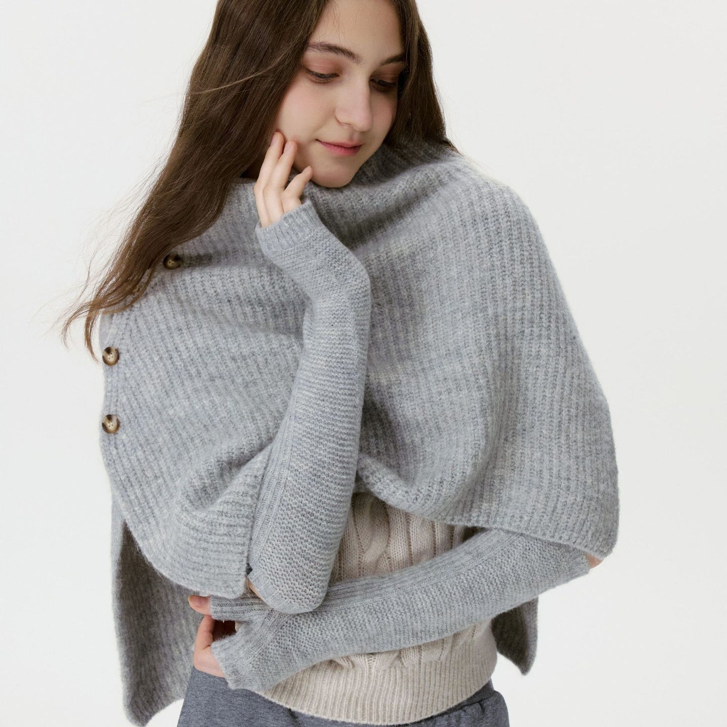 Trendy Solid Color Fingerless Knit Gloves for Fall/Winter