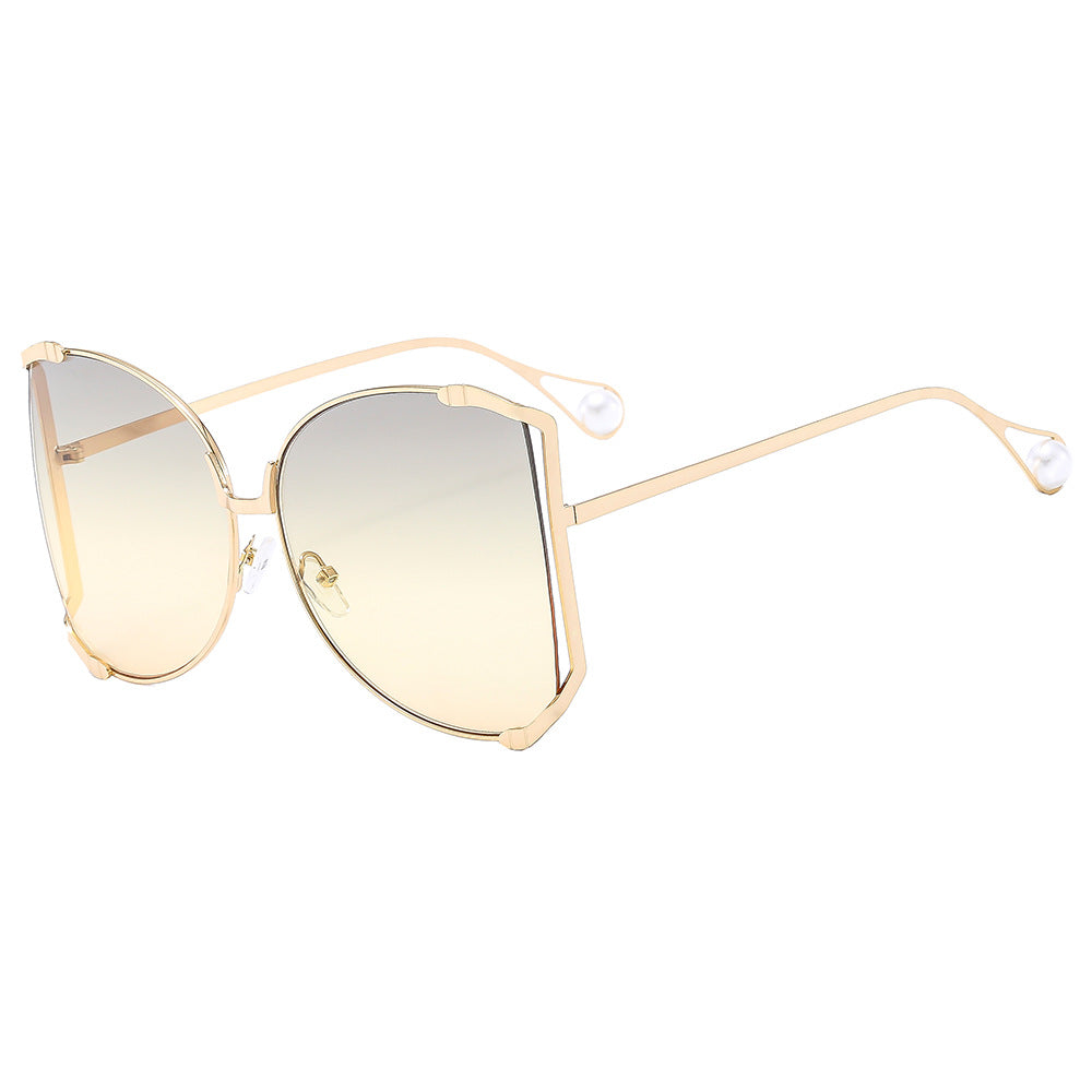 New Oversized Metal Frame Sunglasses UV400 Protection Stylish Eyewear