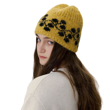 Retro Jacquard Knit Beanie Hat for Men and Women