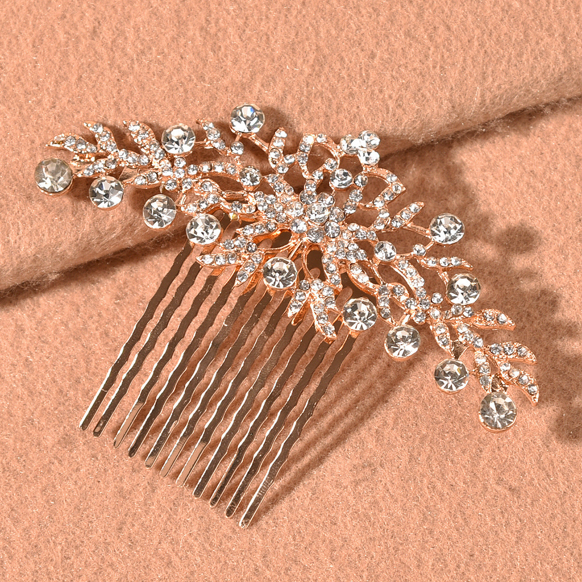 Silver Plated Alloy Hair Comb Floral Bridal Wedding Hairpiece