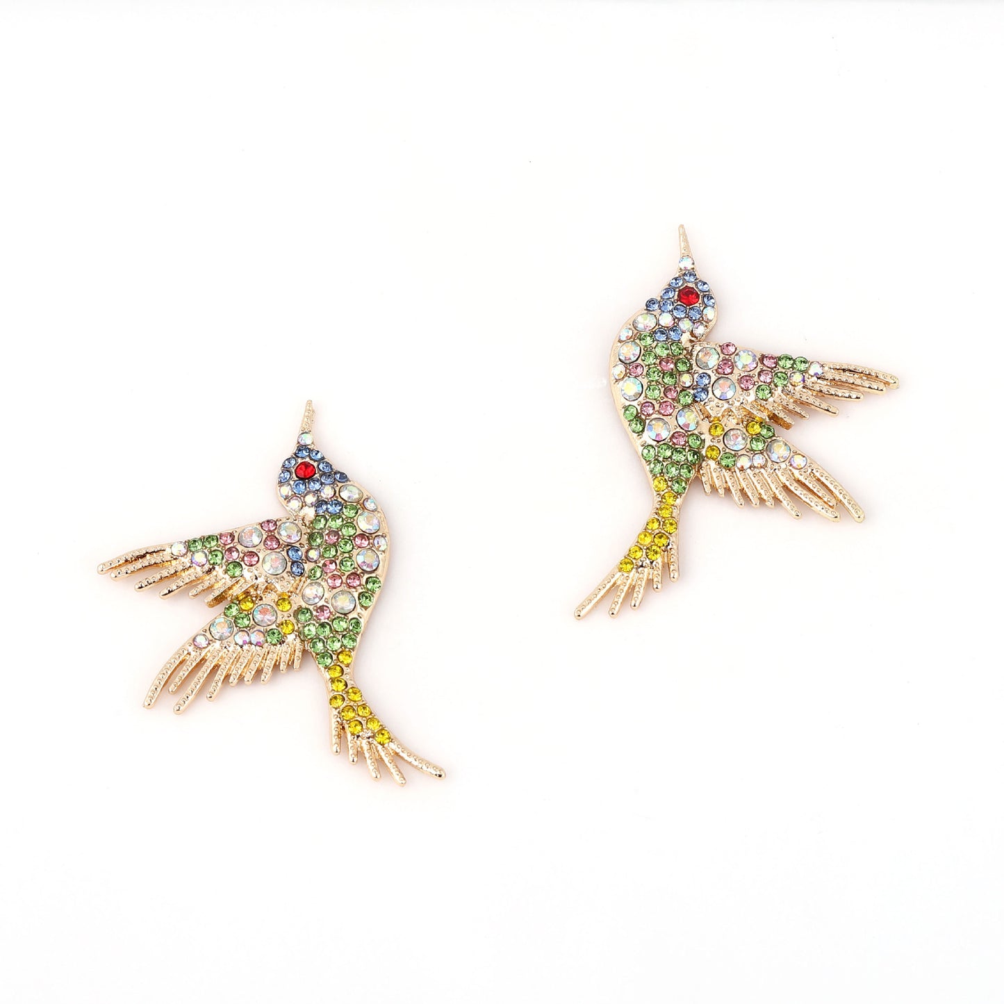 Earrings Bird Rhinestone Embellished Colorful Casual