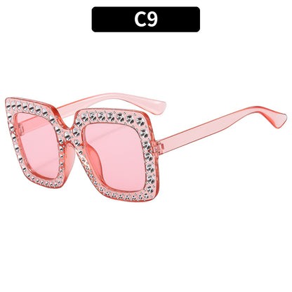 Colorful Gemstone-Embellished Disco Sunglasses Retro Style