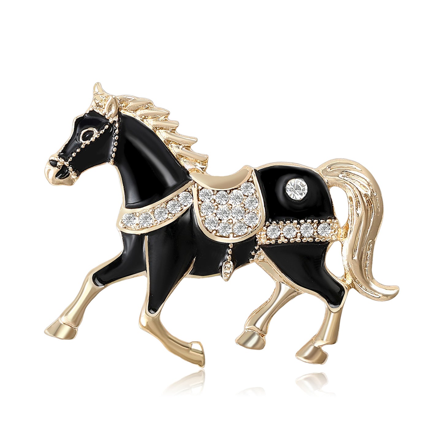 Trendy Enamel Horse Brooch Fashion Pin for Jackets