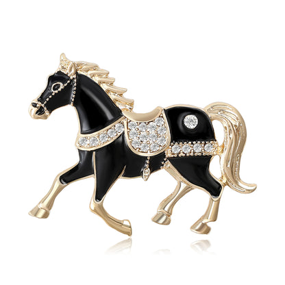 Trendy Enamel Horse Brooch Fashion Pin for Jackets