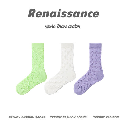 Mid Calf Vintage Gradient Cotton Socks
