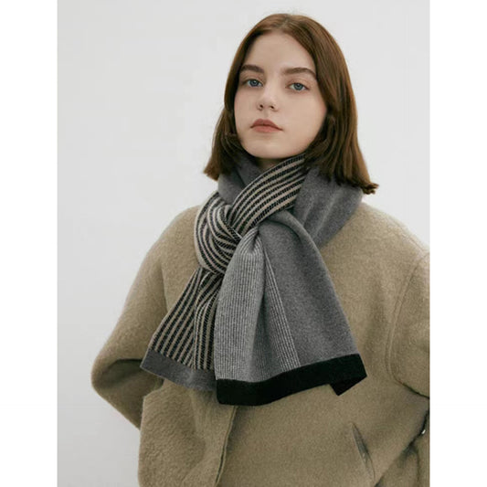 Vintage-Inspired Striped Knit Scarf for All Seasons