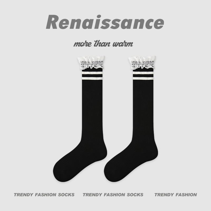 Socks Renaissance Striped Cotton Blend Mid Calf