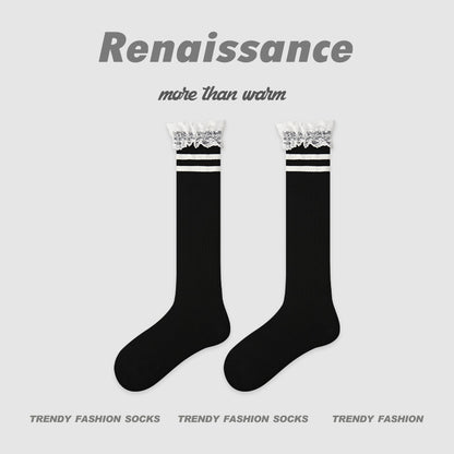 Socks Renaissance Striped Cotton Blend Mid Calf