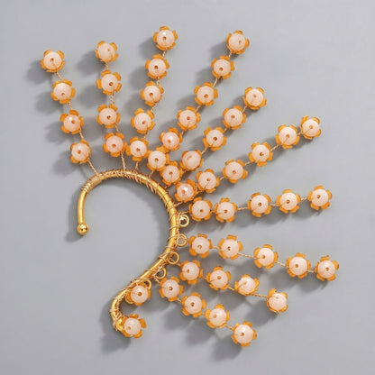 Handcrafted Pearl and Crystal Floral Earrings - Elegant and Versatile Accessories