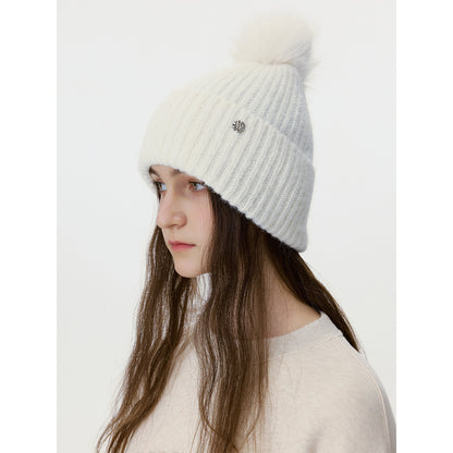 Trendy Solid Color Knit Beanie with Pom-Pom for Unisex