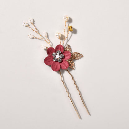 Bridal Blue Flower Hairpin Forest Inspired Wedding Hairpiece