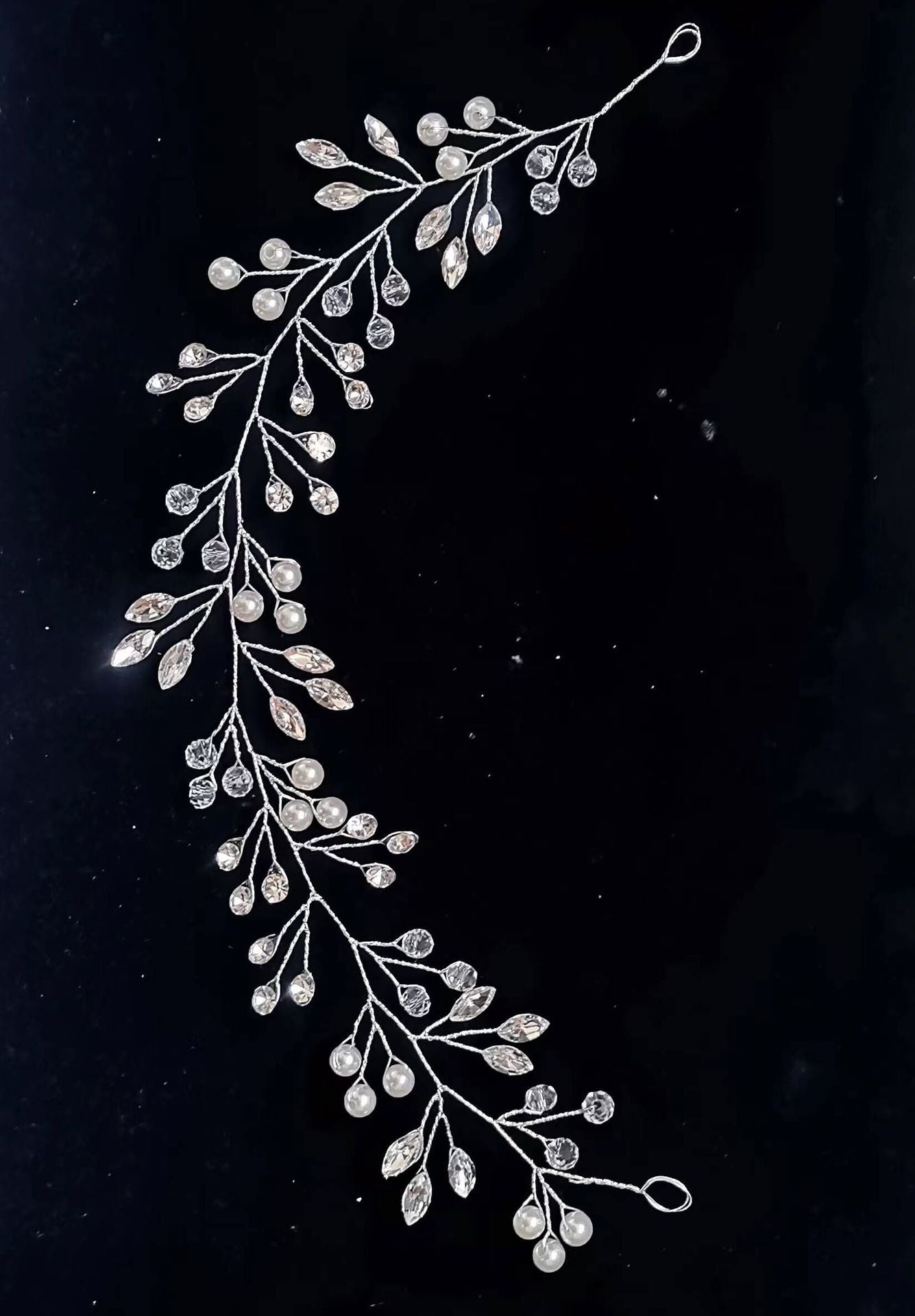 Transparent Handmade Pearl Flower Headband for Brides