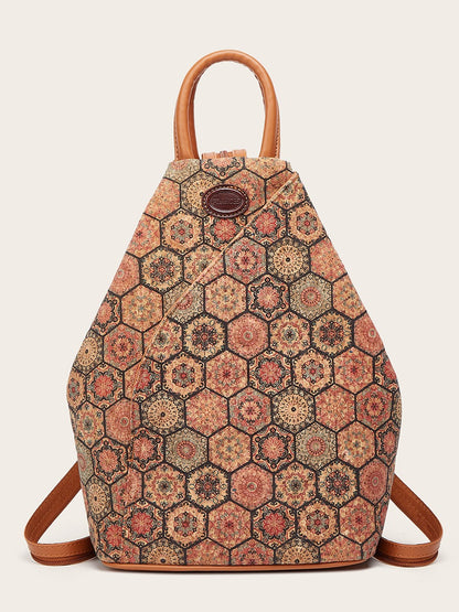 Ethnic Style Multi-Functional Cork Backpack for Casual Travel