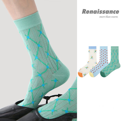 Socks Diamond Mesh Cotton Moisture Wicking Casual