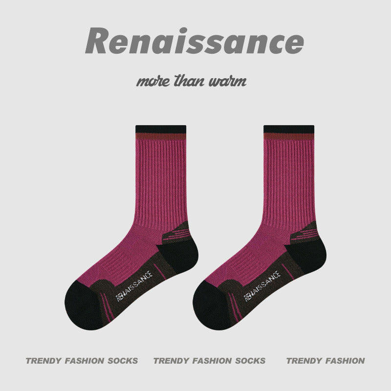 Socks Colorblock Merino Wool Cushioned Hiking