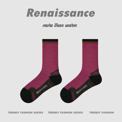 Socks Colorblock Merino Wool Cushioned Hiking