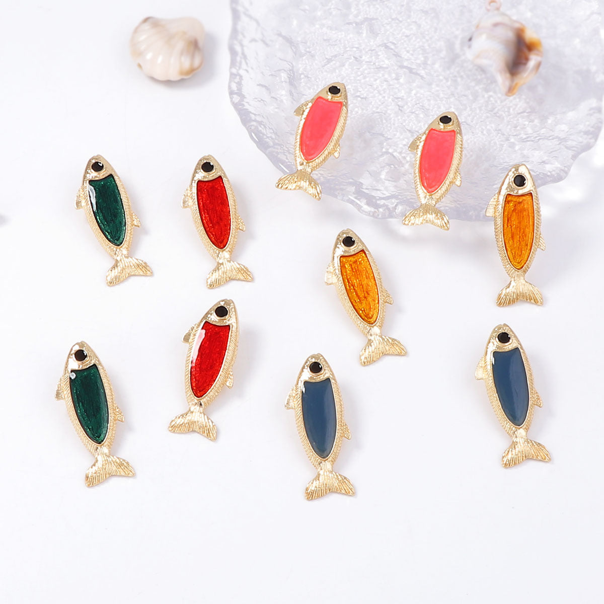 Stud Earrings Koi Fish Alloy Vintage Chic Everyday