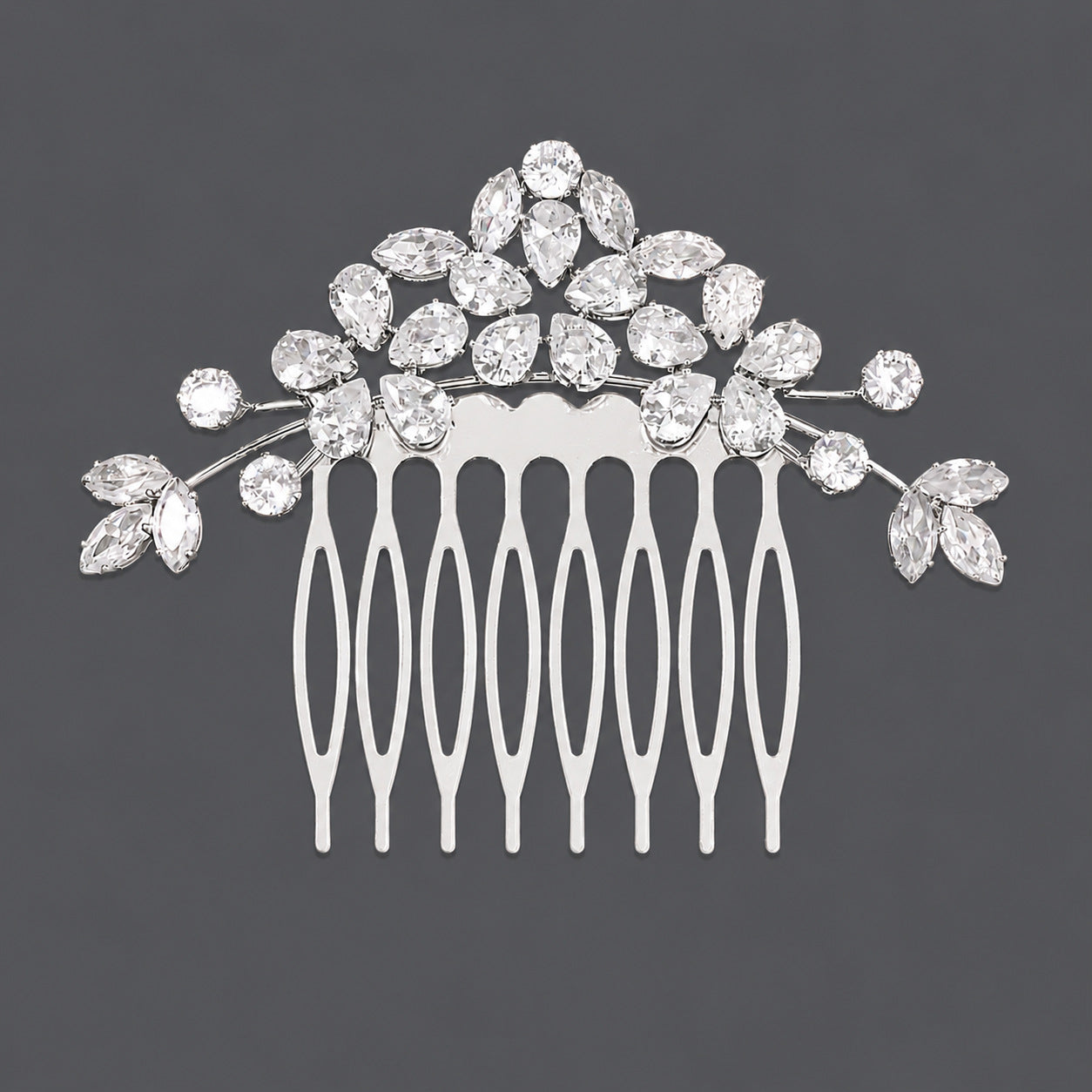 Vintage Floral Zircon Hair Comb Elegant Bridal Headpiece