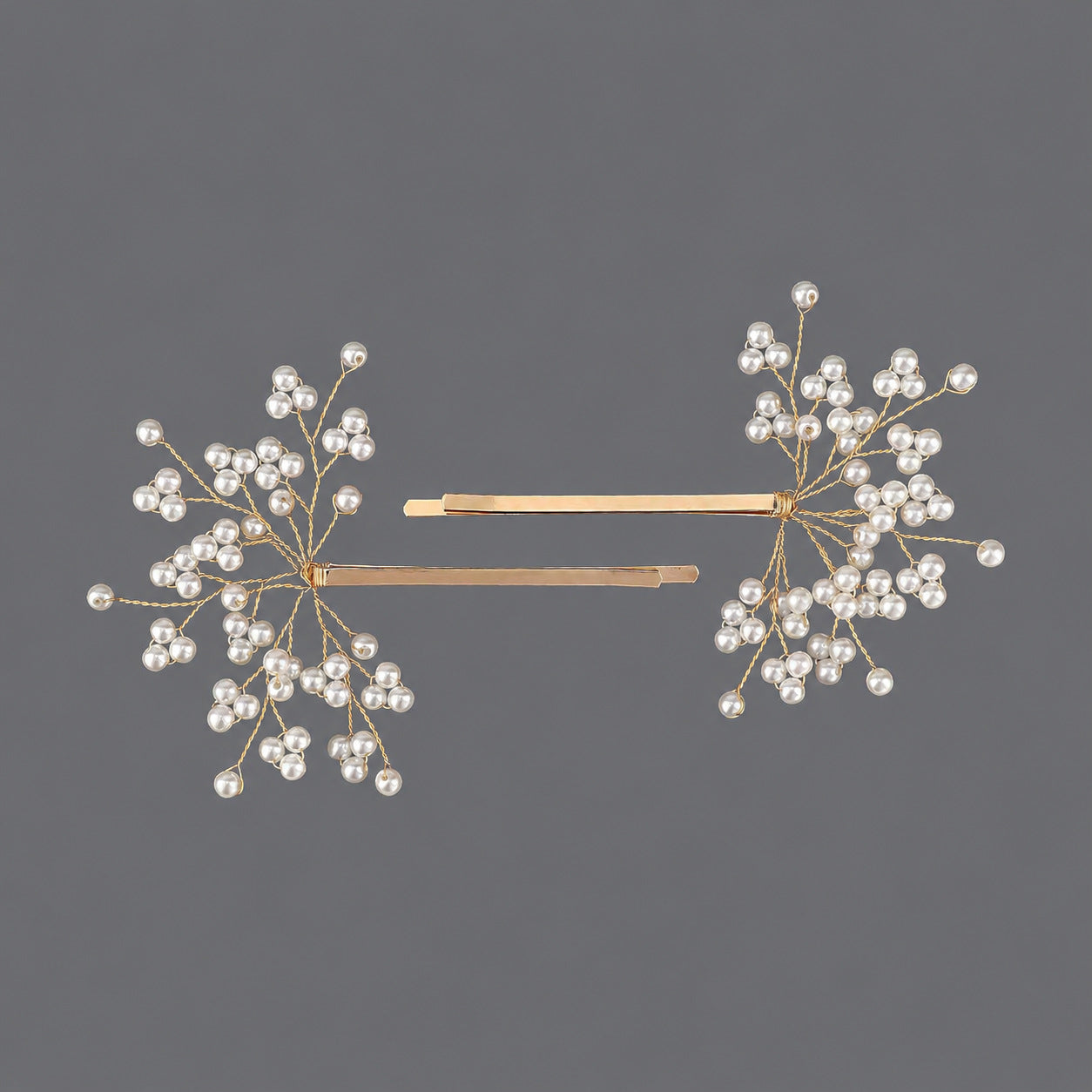 Elegant Floral Hair Clips with Pearl and Rhinestone Accents