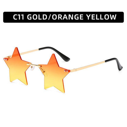 Trendy Star Shaped Sunglasses Pink Gradient UV400 Protection