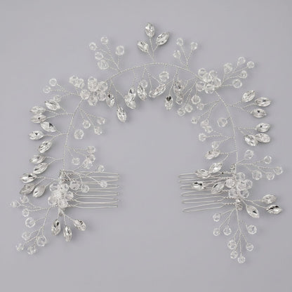 Exquisite Pearl and Crystal Flower Headpiece for Bridal Photoshoots