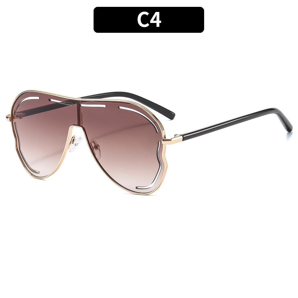 Trendy Oversized Hollow UV400 Sunglasses