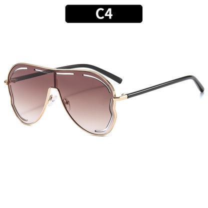 Trendy Oversized Hollow UV400 Sunglasses
