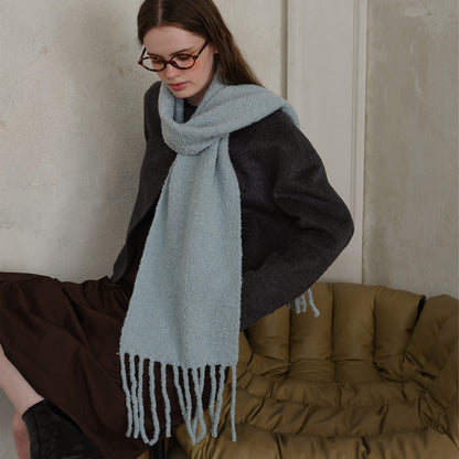 Wool Tassel Scarf Soft Breathable Versatile Wrap for Women