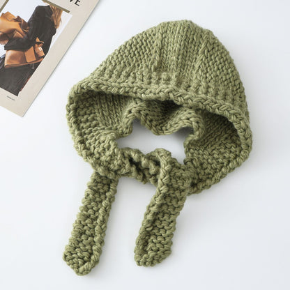 Fashionable Hand-Knitted Warm Beanie With Adjustable Strap