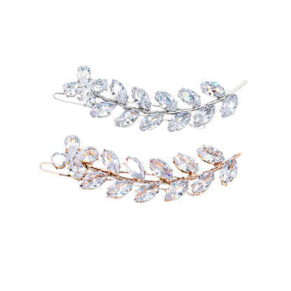 Elegant Rhinestone Hair Clips with Metal Side Pins