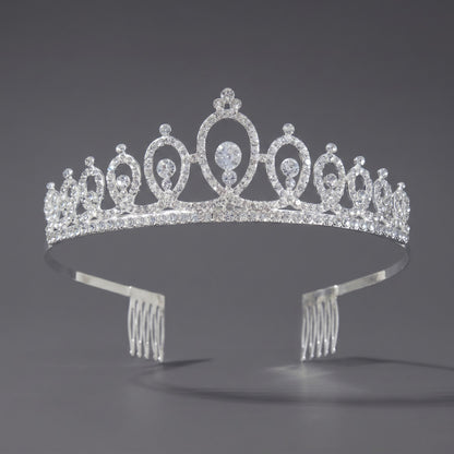 Luxury Rhinestone Princess Crown Headpiece for Birthdays and Weddings