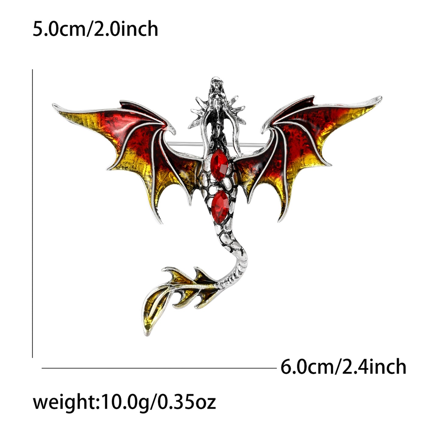 Elegant Enamel Dragon Brooch for Stylish Outerwear
