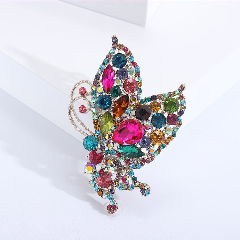 Luxury Rhinestone Butterfly Brooch Cute Fashion Accessory