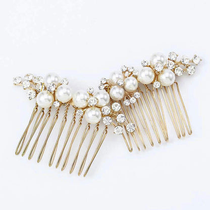 Gold and Silver Floral Hair Combs Set Wedding Hairpiece